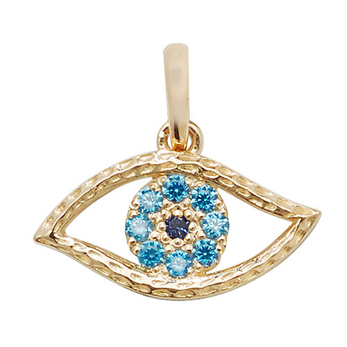 9ct P/Dant Evil Eye Bl Cz