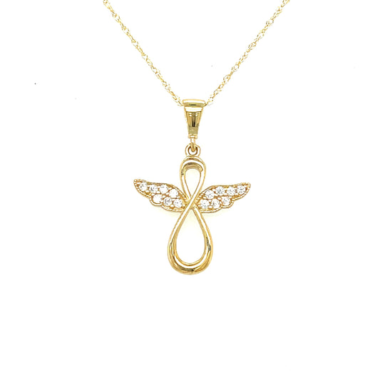 9ct Cubic Zirconia Open Angel Infinity Pendant