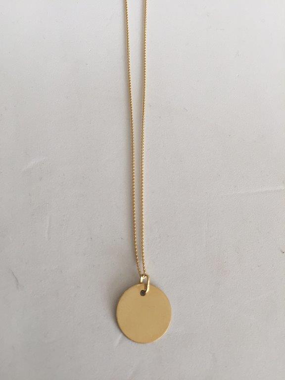 9ct Plain Disc Pendant