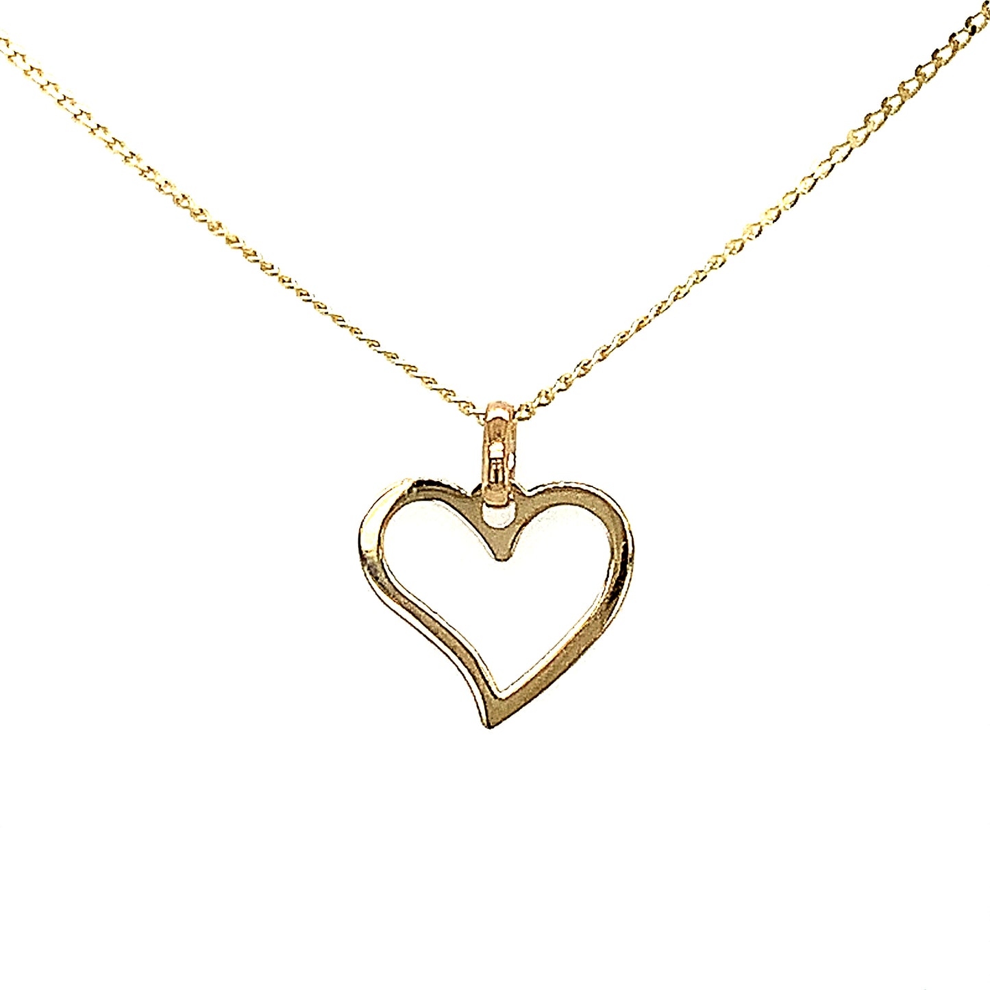 9ct Plain Open Heart 12mm Pendant