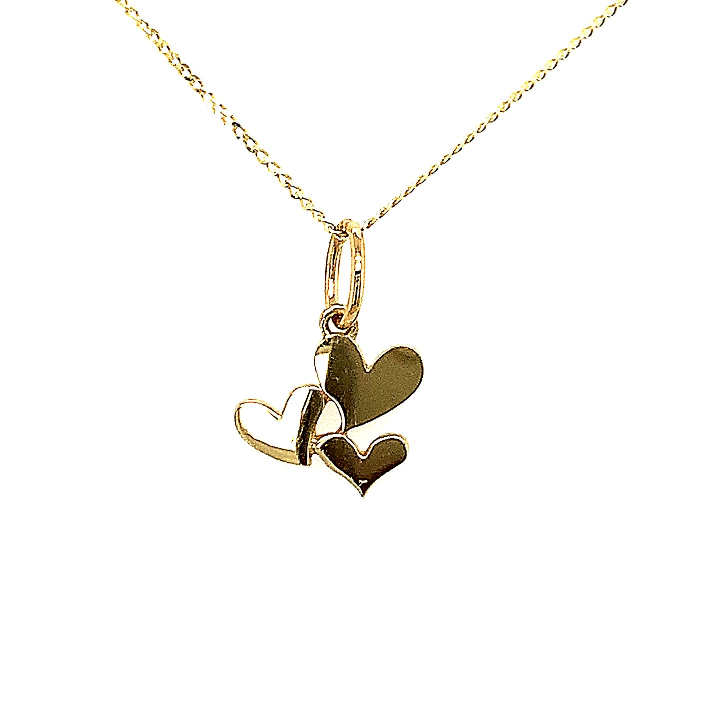 9ct Plain Triple Heart Pendant