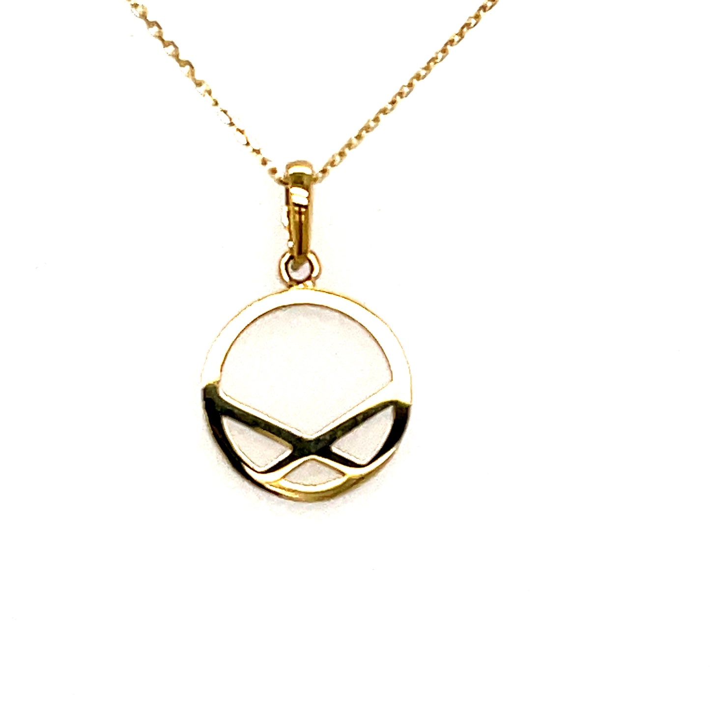 9ct Open Circle With Line Detail Pendant