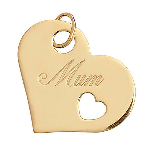 9ct Open Heart 'Mum' Pendant