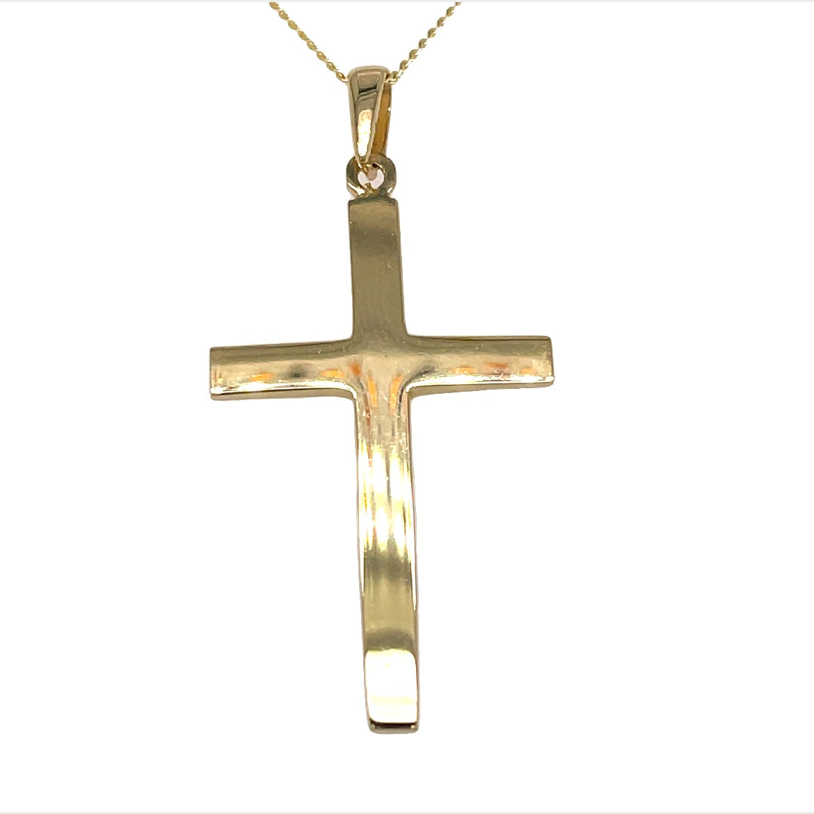 9ct Yellow Gold Plain Cross Pendant