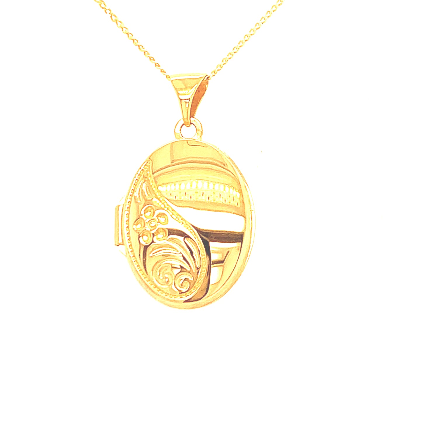 9ct Half Engraved Locket
