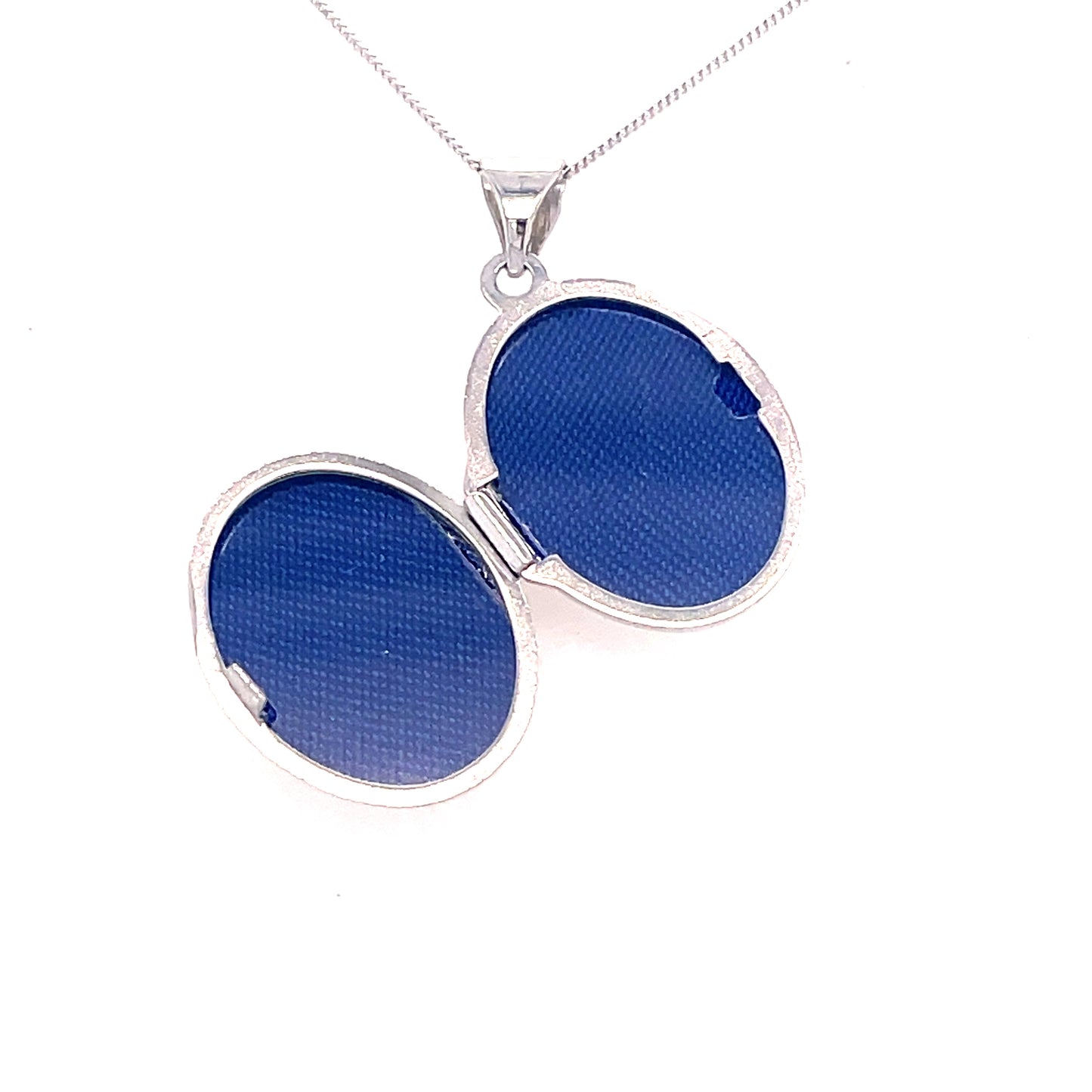 9ct White Gold Half Fancy Oval Locket