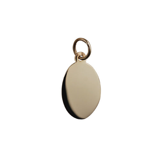 9ct Disc Oval Plain 16x11