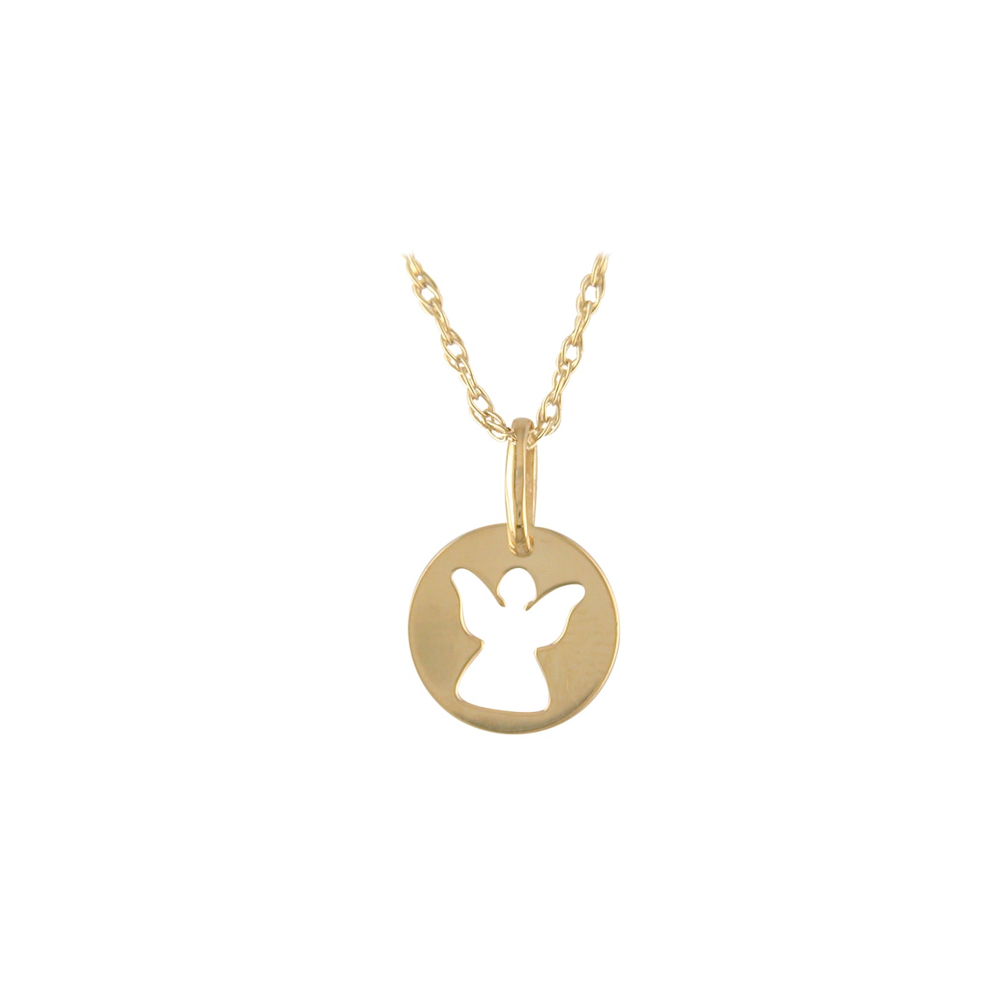 9ct Gold Open Angel Disc Pendant