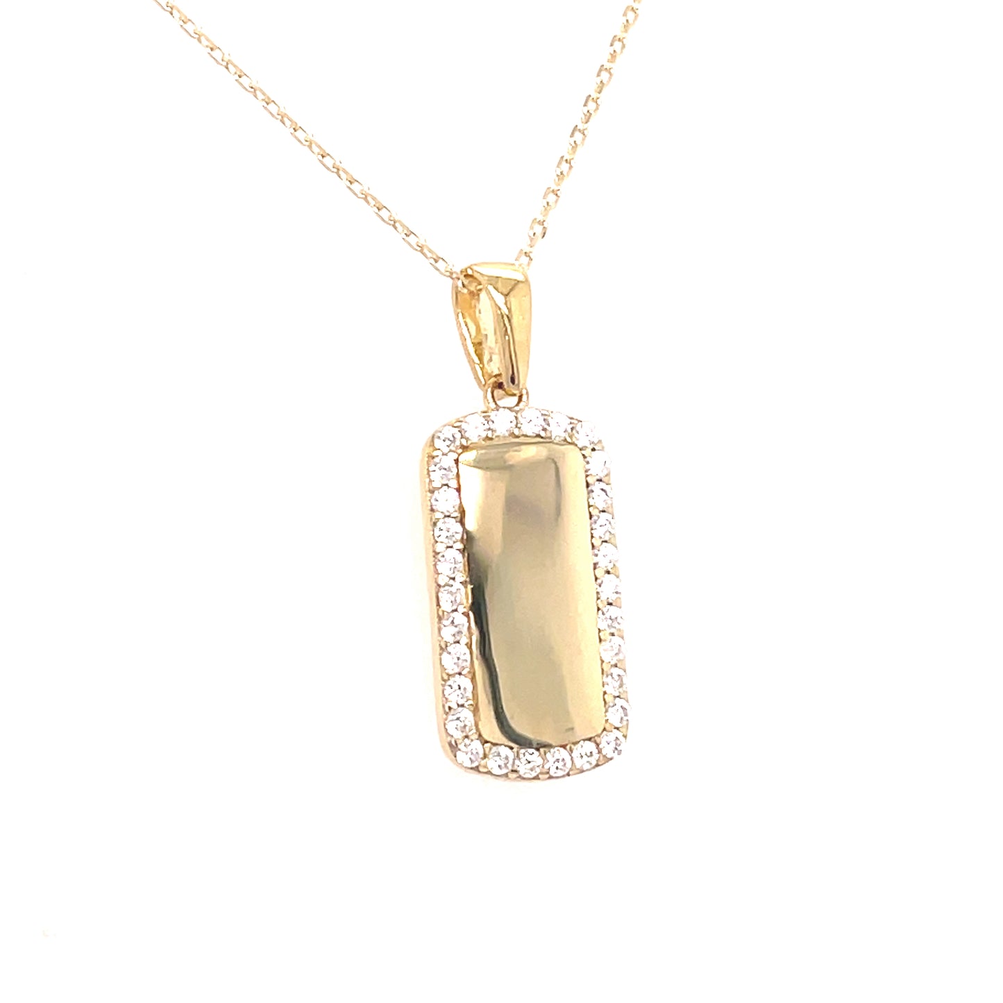9ct Cubic Zirconia Edged Disc Pendant