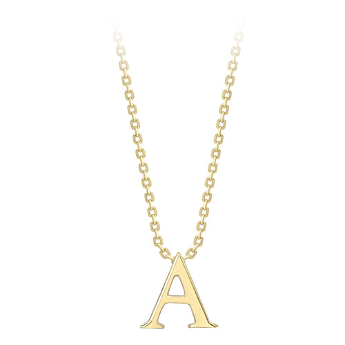 9ct Yellow Gold Plain Initial A Pendant
