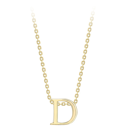 9ct Yellow Gold Plain Initial D Pendant