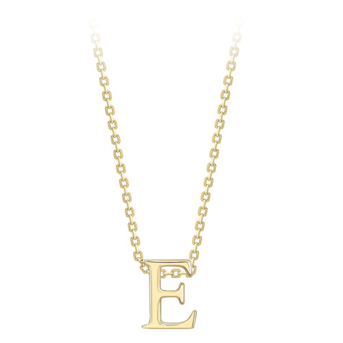 9ct Yellow Gold Plain Initial E Pendant