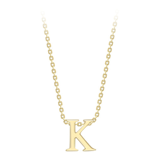 9ct Yellow Gold Plain Initial K Pendant