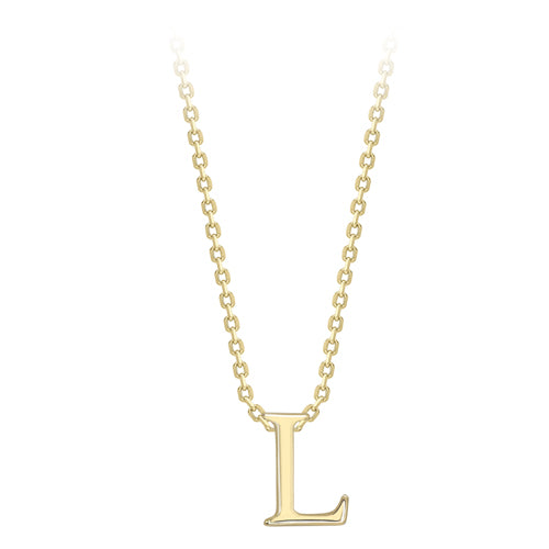 9ct Yellow Gold Plain Initial L Pendant