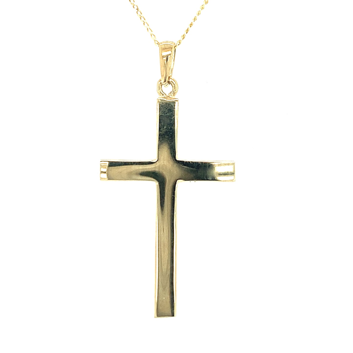 9ct Plain Gold Gents Cross