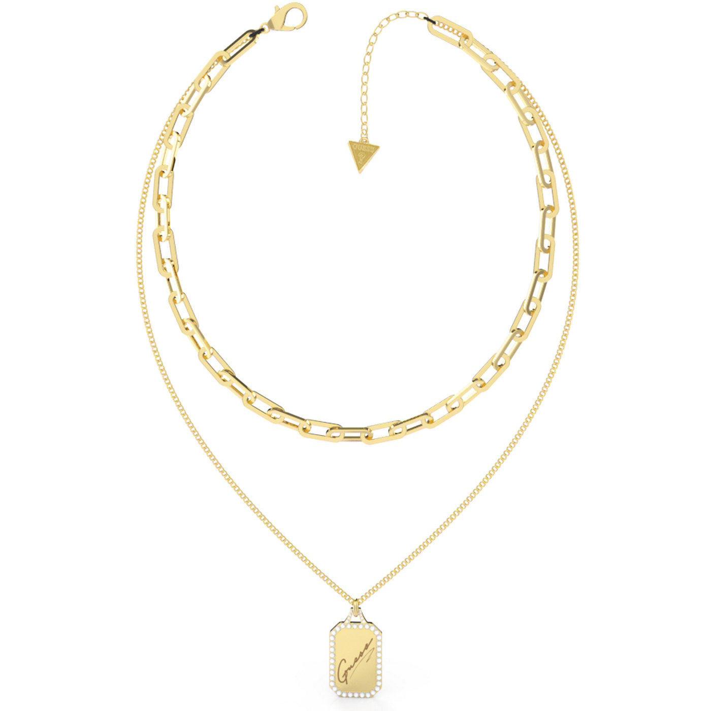 Guess Gold Plated Layer Cubic Zirconia Necklet