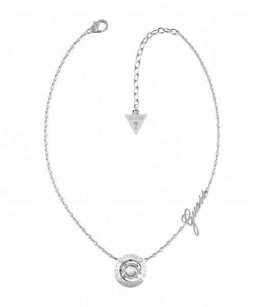 Guess Silver Plated Round Cubic Zirconia Necklet