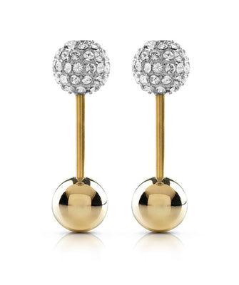 Guess Cubic Zirconia Ball Earrings In Gold