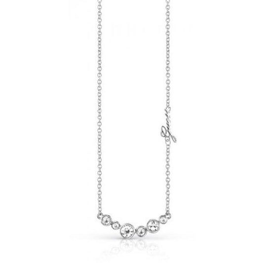 Guess Multi Crystal Necklet In Silver
