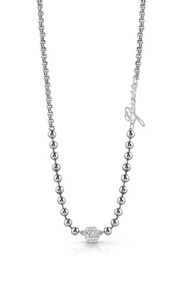 Guess Cubic Zirconia Ball Necklet In Silver
