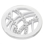 White Stone Set Cross Over Coin