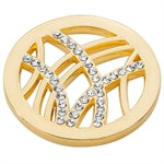 Yellow Stone Set Cross Over Coin