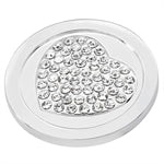 White Stone Set Heart Coin