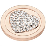 Rose Stone Set Heart Coin