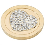 Yellow Stone Set Heart Coin