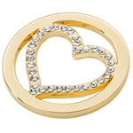 Yellow Stone Set Heart Coin