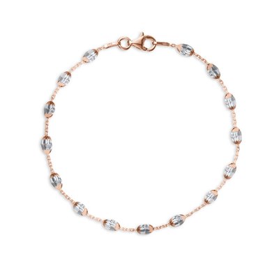 Rose And Silver Plated Beaded Bracelet