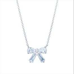 Sterling Silver CZ Bow Necklet