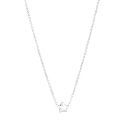 Sterling Silver Plain Small Star Necklet