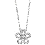 Silver Cubic Zirconia Flower Necklet