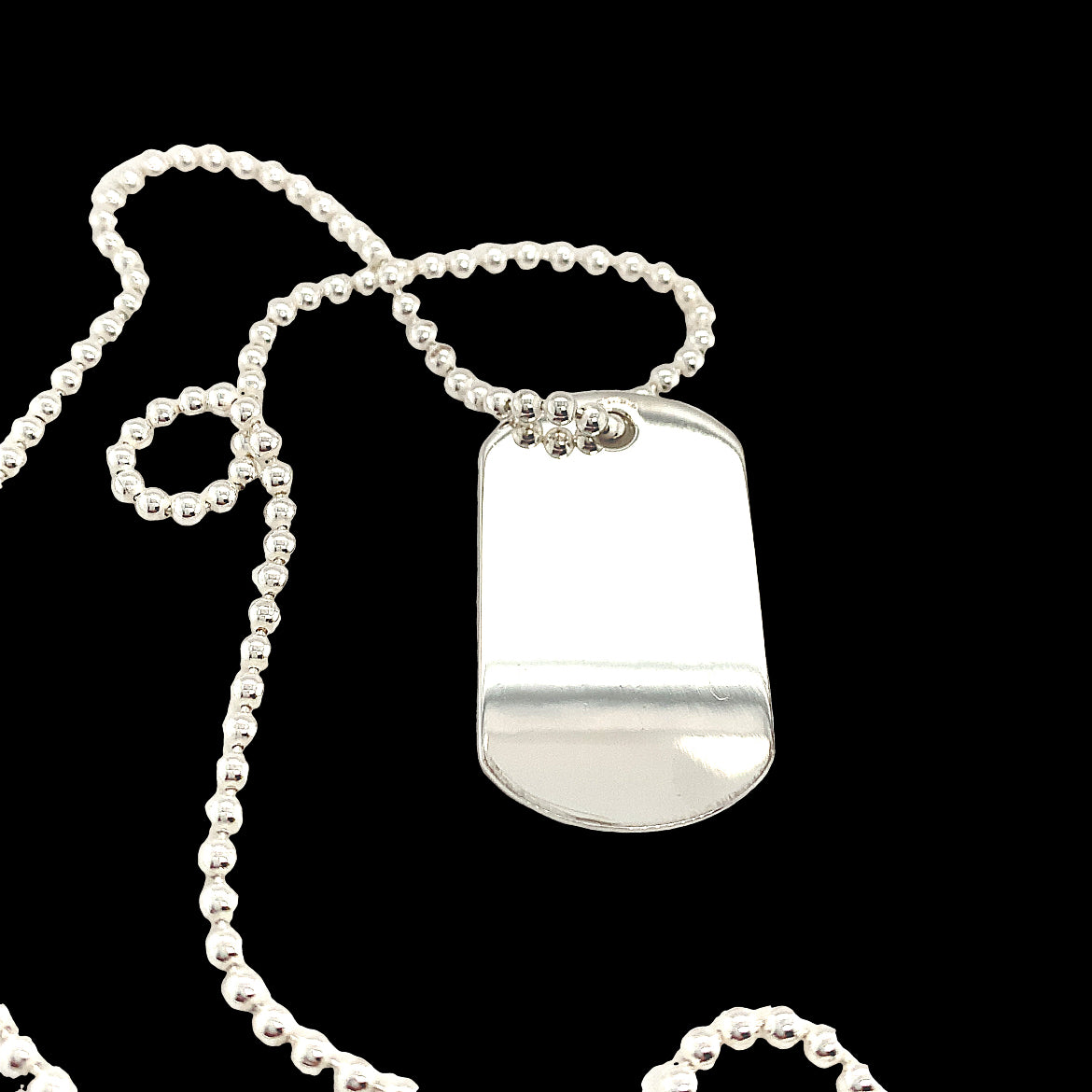 Sterling Silver Dog Tag And Chain