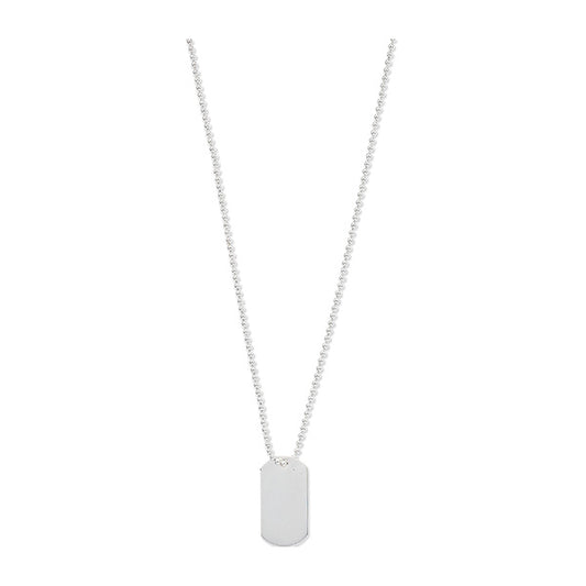 Sterling Silver Dog Tag And Chain