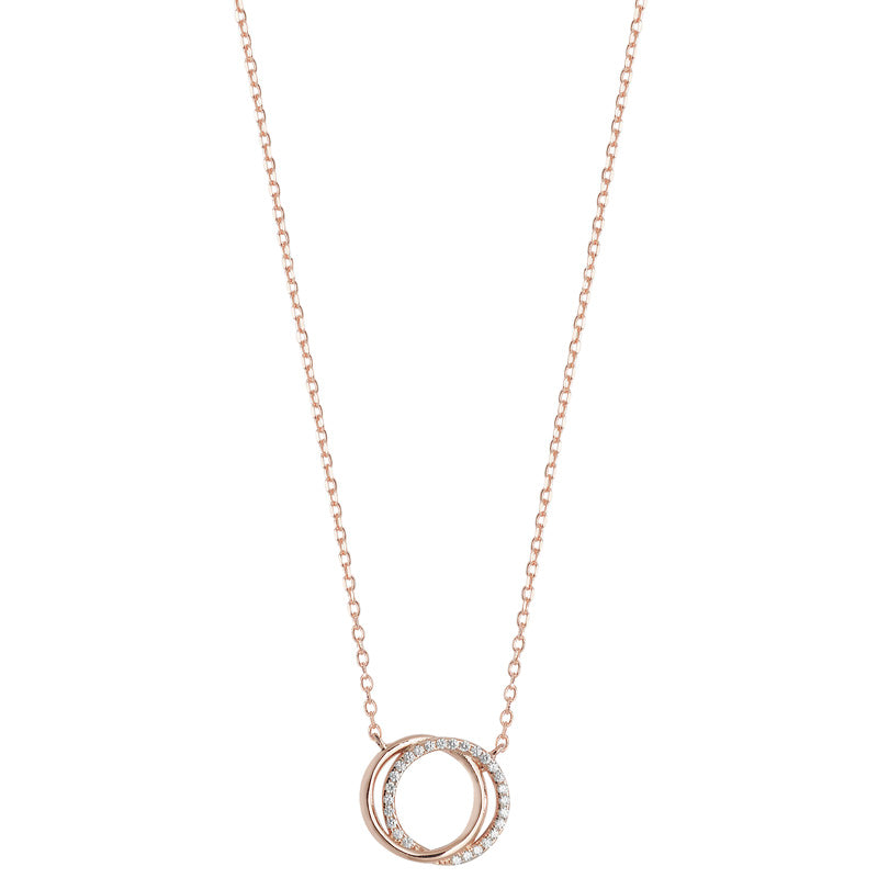Sterling Silver Cubic Zirconia Pendant In Rose