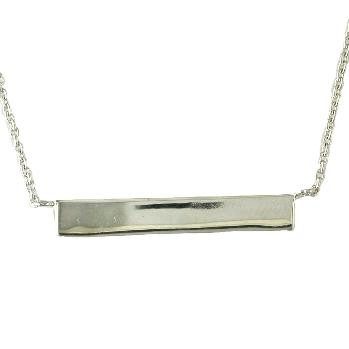 Sterling Silver Plain Bar Necklet