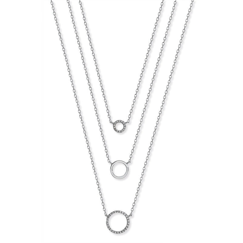 Sterling Silver Layered Circle Necklet