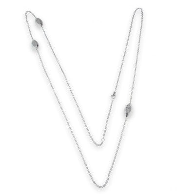 Sterling Silver Cubic Zirconia Marquise Necklet