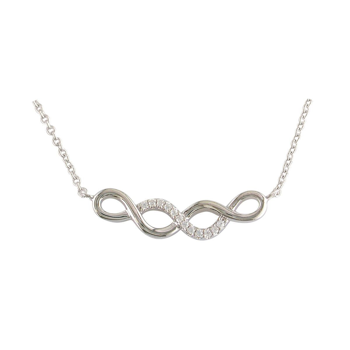 Sterling Silver Cubic Zirconia Twist Necklet