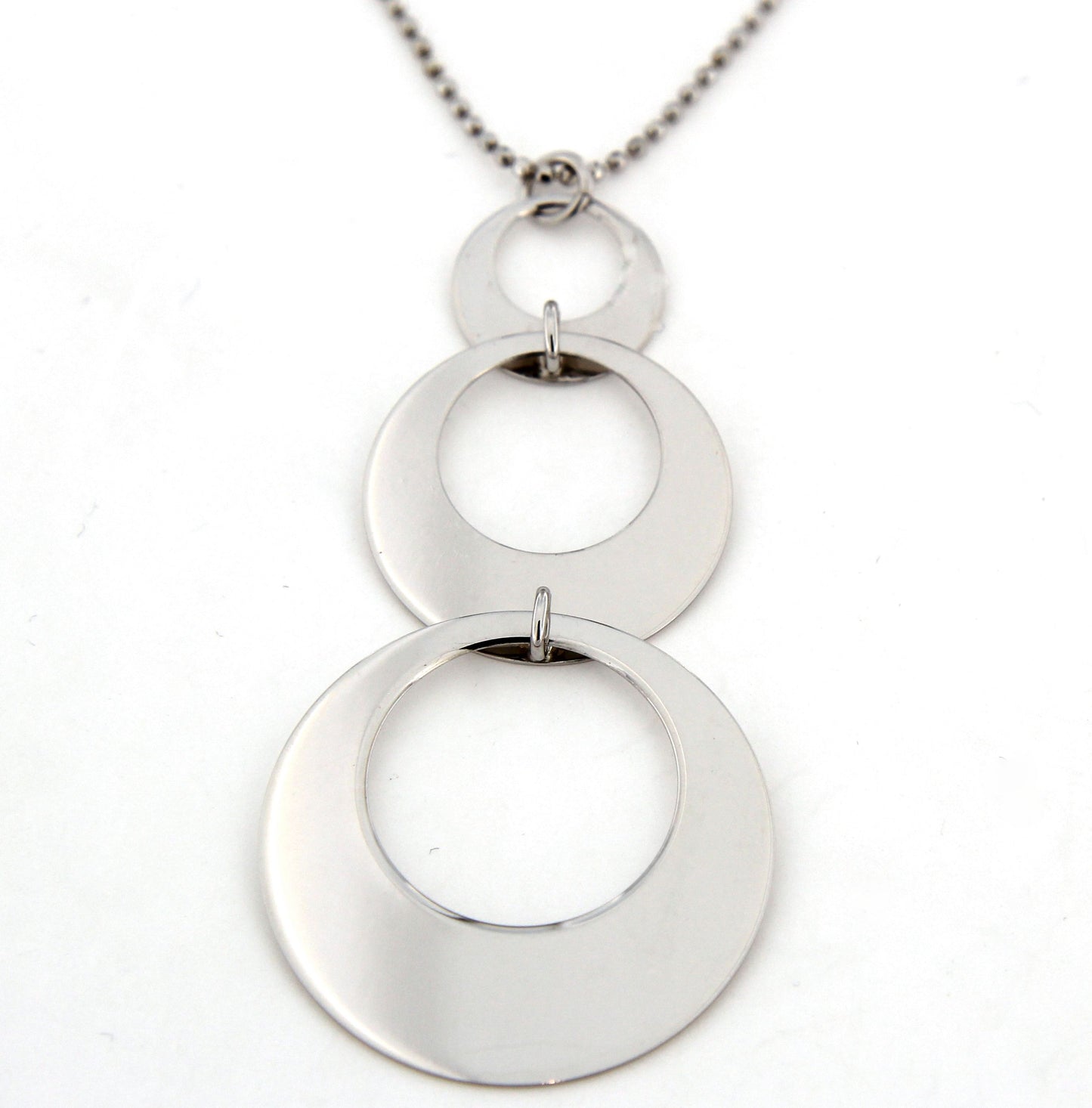 Sterling Silver Three Circle Drop Necklet