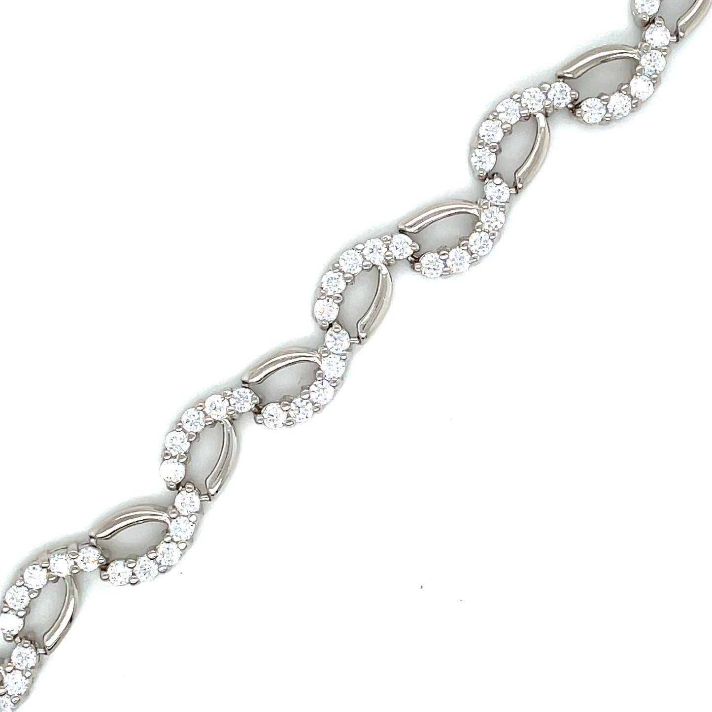Sterling Silver Cubic Zirconia Weave Necklet