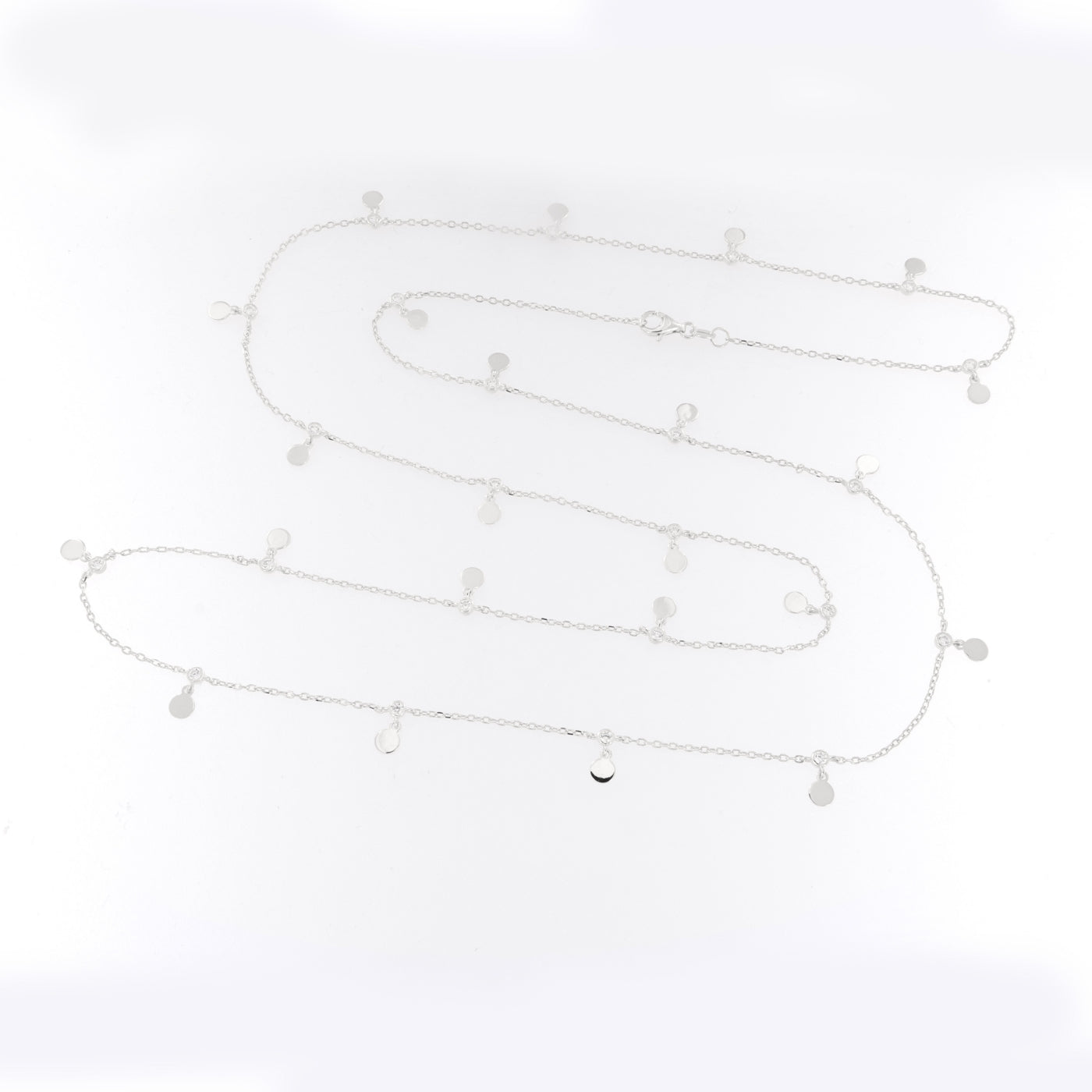 Sterling Silver Scatter Circle Necklet