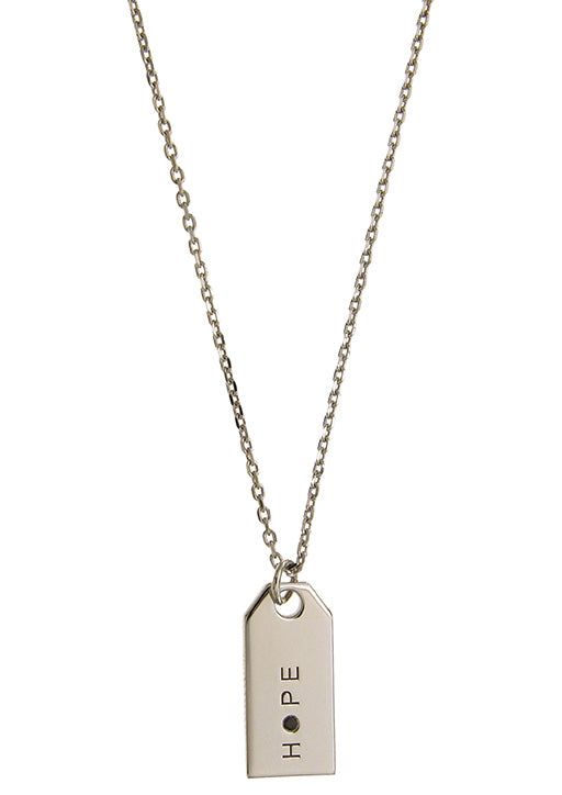 Sterling Silver Rectangle Hope Disc Necklet