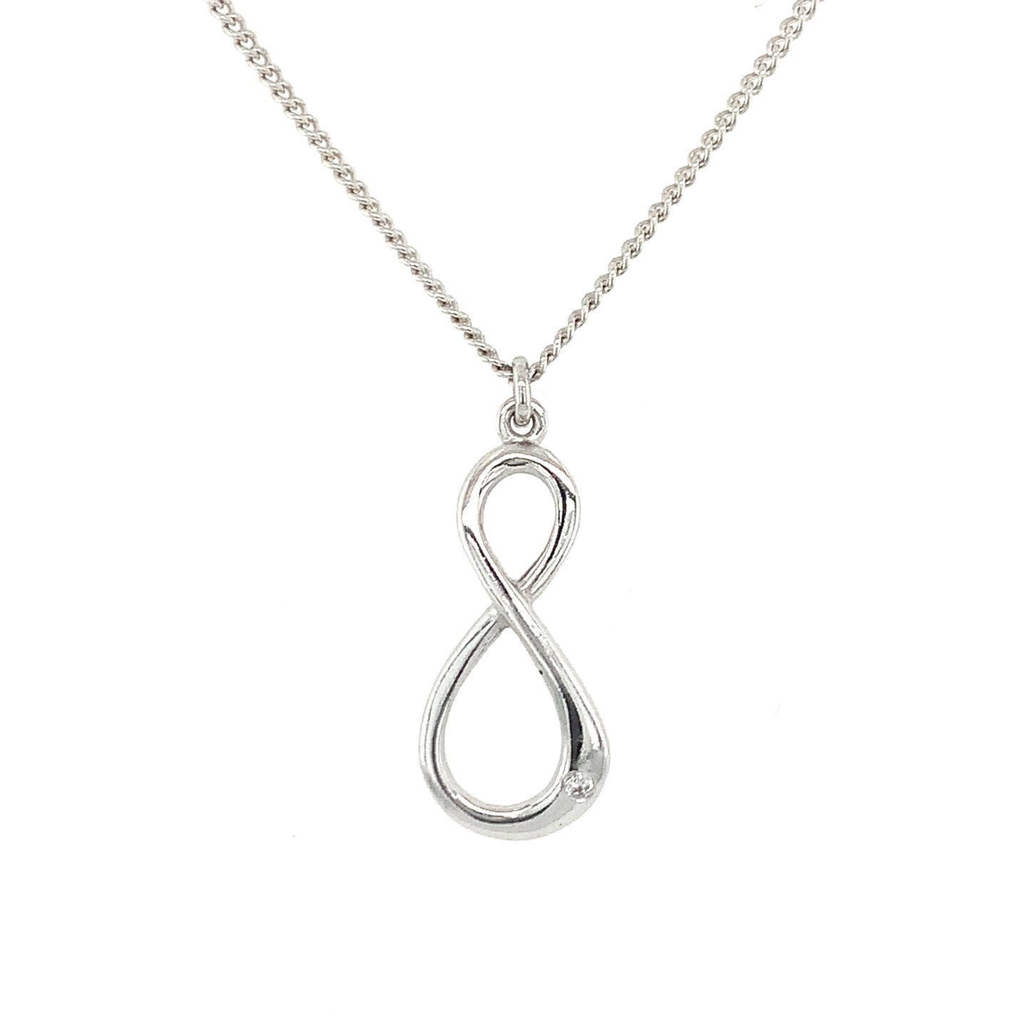 Sterling Silver Cubic Zirconia Infinity Necklet