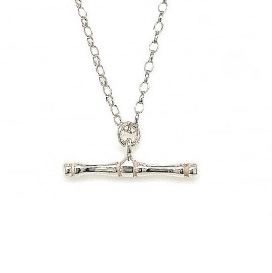 Sterling Silver Curvy T-Bar And 18' Mini Belcher Link Chain