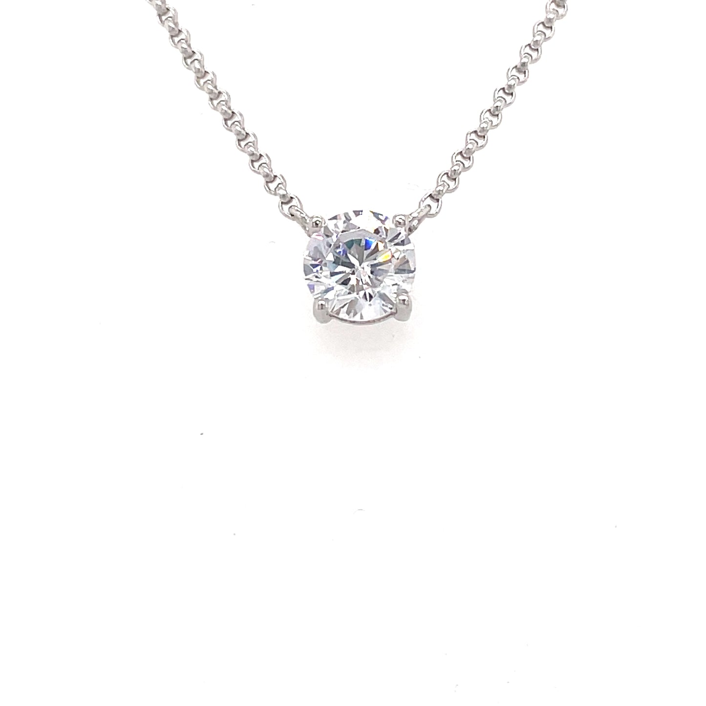 Sterling Silver Cubic Zirconia Open Circle Necklet