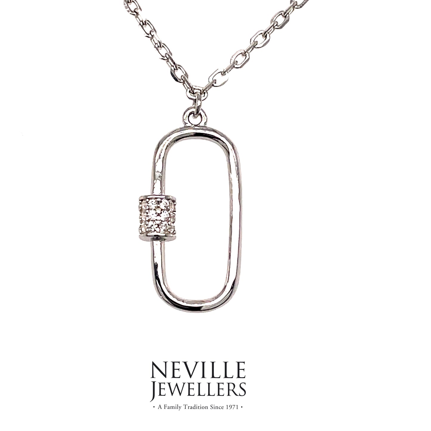 Sterling Silver Cubic Zirconia Drop Loop Necklet