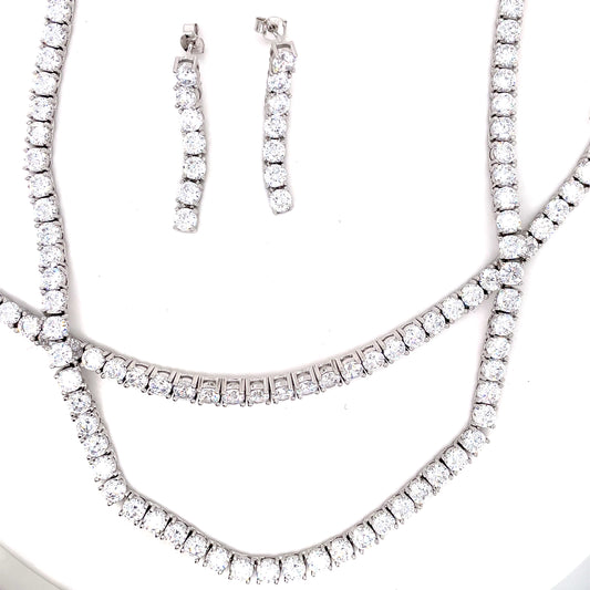 Sterling Silver Cubic Zirconia Tennis Set
